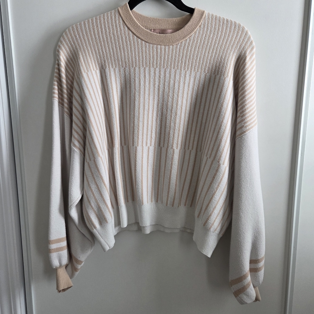 Philosophy Peach And White Strip Sweater